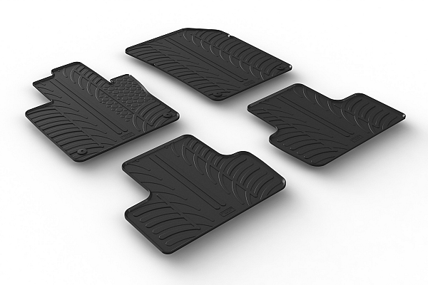 Custom Fit Rubber Floor Mats Compatible With Volvo XC60 07.2017-> 4 Pcs Set, With Raised Edge, Award Winning Design, Black Colour, Precision-Fit Rubber Car Mats