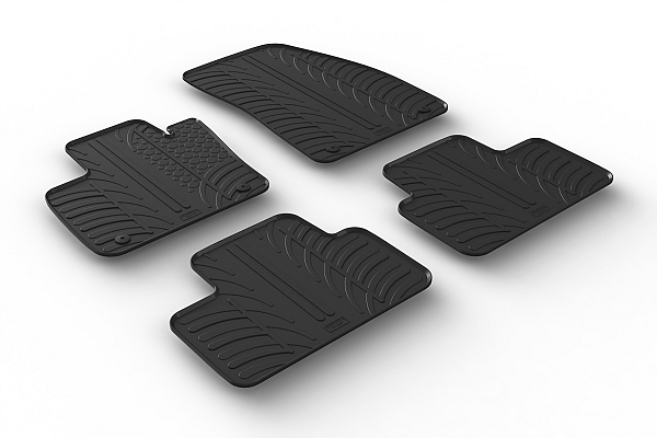 Custom Fit Rubber Floor Mats Compatible With Volvo XC40 (Not For Hybid oder Electric) 02.2018-> 4 Pcs Set, With Raised Edge, Award Winning Design, Black Colour, Precision-Fit Rubber Car Mats