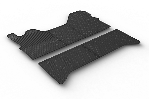 Custom Fit Rubber Floor Mats Compatible With Iveco Daily HD Double Cabin 2014-> 3 Pcs Set, With Raised Edge, Award Winning Design, Black Colour, Precision-Fit Rubber Car Mats