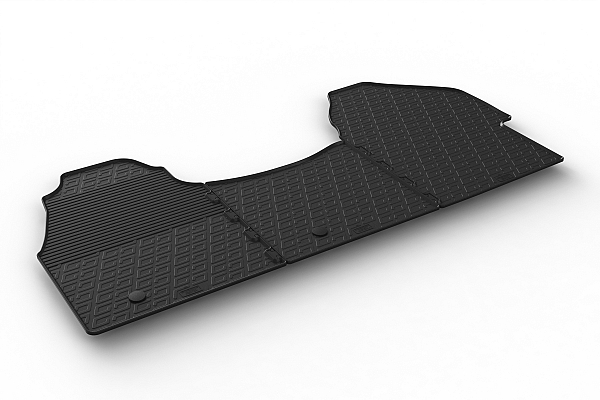 Custom Fit Rubber Floor Mats Compatible With Mercedes Benz Sprinter 910 Cargo With Front Wheel Drive 05.2018-> 3 Pcs Set, With Raised Edge, Award Winning Design, Black Colour, Precision-Fit Rubber Car Mats