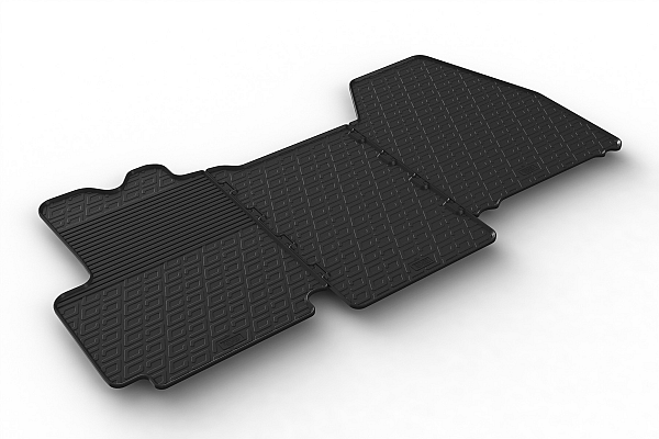 Design Gummi Fußmatten passend für Citroen Jumper Kastenwagen BJ. 10.2006-08.2020 3 tlg mit erhöhtem Rand Farbe Schwarz Gummimatten Automatten passgenau