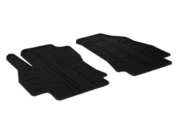 Design Gummi Fußmatten passend für Citroen Nemo Kastenwagen BJ. 08.2008-12.2015 2 tlg mit erhöhtem Rand Farbe Schwarz Gummimatten Automatten passgenau