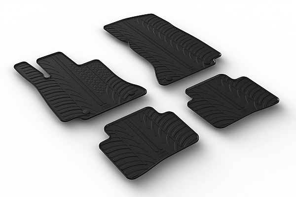 Custom Fit Rubber Floor Mats Compatible With Mercedes Benz C Class W206 06.2021-> 4 Pcs Set, With Raised Edge, Award Winning Design, Black Colour, Precision-Fit Rubber Car Mats