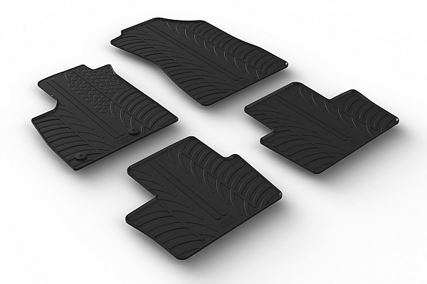 Custom Fit Rubber Floor Mats Compatible With Renault Austral Mild Hybrid (Not For E-Tech Full Hybrid) 09.2022-> 4 Pcs Set, With Raised Edge, Award Winning Design, Black Colour, Precision-Fit Rubber Car Mats
