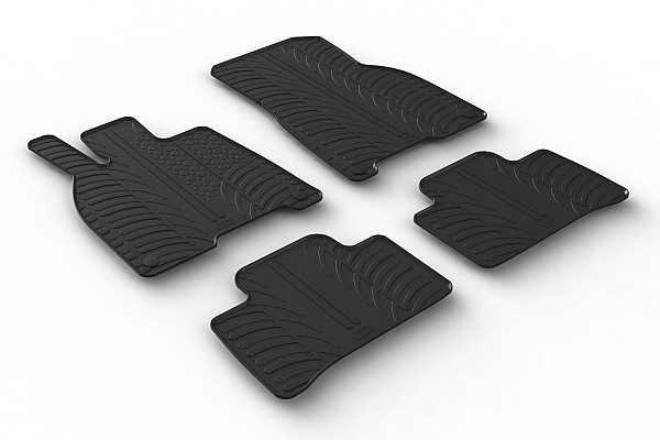 Custom Fit Rubber Floor Mats Compatible With Mercedes Benz EQE 05.2022-> 4 Pcs Set, With Raised Edge, Award Winning Design, Black Colour, Precision-Fit Rubber Car Mats