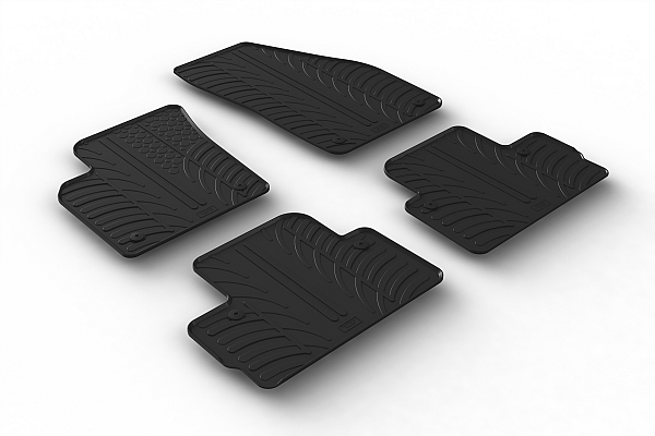 Design Gummi Fußmatten passend für Volvo C30 BJ. 12.2006-12.2012 4 tlg mit erhöhtem Rand Farbe Schwarz Gummimatten Automatten passgenau