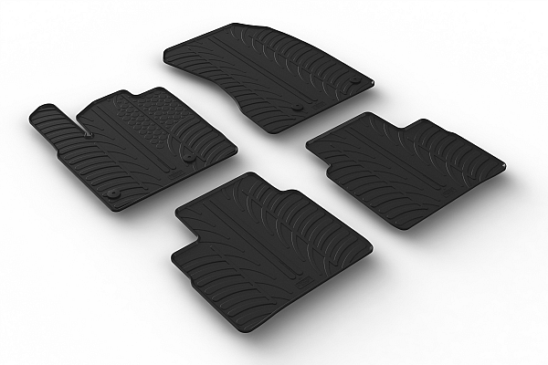 Custom Fit Rubber Floor Mats Compatible With Nissan X-Trail (Not For Hybid) 08.2020-> 4 Pcs Set, With Raised Edge, Award Winning Design, Black Colour, Precision-Fit Rubber Car Mats
