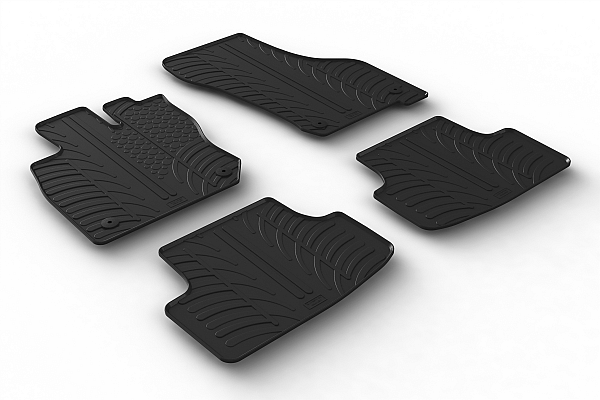Custom Fit Rubber Floor Mats Compatible With Volkswagen Golf VIII 12.2019-> 4 Pcs Set, With Raised Edge, Award Winning Design, Black Colour, Precision-Fit Rubber Car Mats