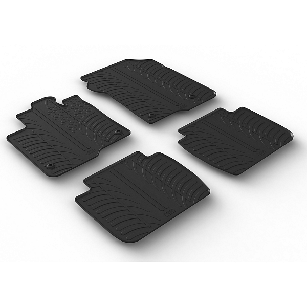 Custom Fit Rubber Floor Mats Compatible With Honda ZR-V 10.2023-> 5 Pcs Set, With Raised Edge, Award Winning Design, Black Colour, Precision-Fit Rubber Car Mats