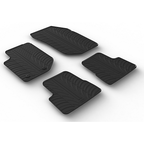 Custom Fit Rubber Floor Mats Compatible With Jeep Avenger 03.2023-> 5 Pcs Set, With Raised Edge, Award Winning Design, Black Colour, Precision-Fit Rubber Car Mats