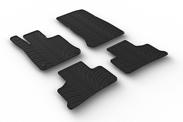 Custom Fit Rubber Floor Mats Compatible With Mercedes Benz GLC Coupe X254 10.2022-> 4 Pcs Set, With Raised Edge, Award Winning Design, Black Colour, Precision-Fit Rubber Car Mats