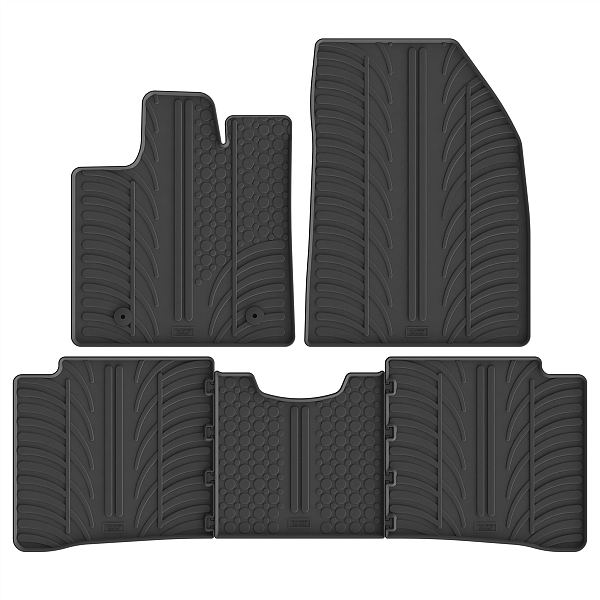 Custom Fit Rubber Floor Mats Compatible With BYD Atto 3 04.2023-> 4 Pcs Set, With Raised Edge, Award Winning Design, Black Colour, Precision-Fit Rubber Car Mats