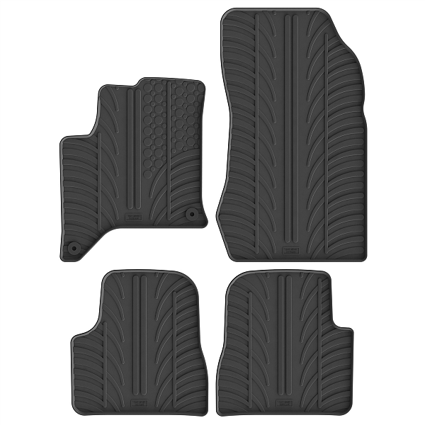 Design Gummi Fußmatten passend für Lancia Ypsilon ab BJ. 10.2025-> 4 tlg mit erhöhtem Rand Farbe Schwarz Gummimatten Automatten passgenau