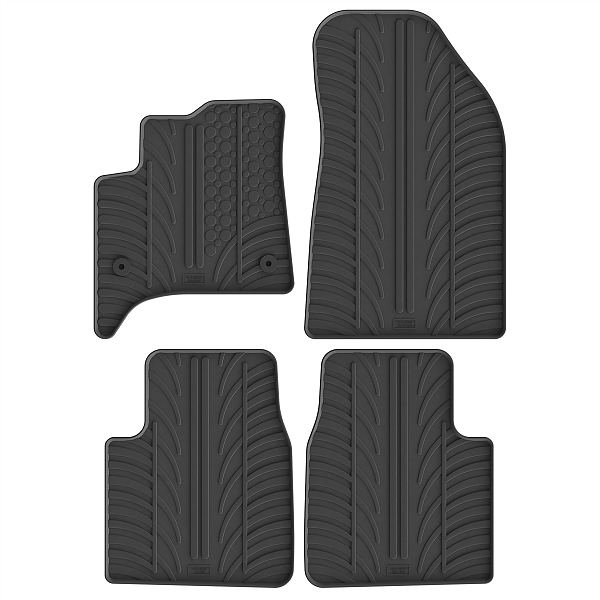 Custom Fit Rubber Floor Mats Compatible With Opel Frontera 10.2024-> 4 Pcs Set, With Raised Edge, Award Winning Design, Black Colour, Precision-Fit Rubber Car Mats