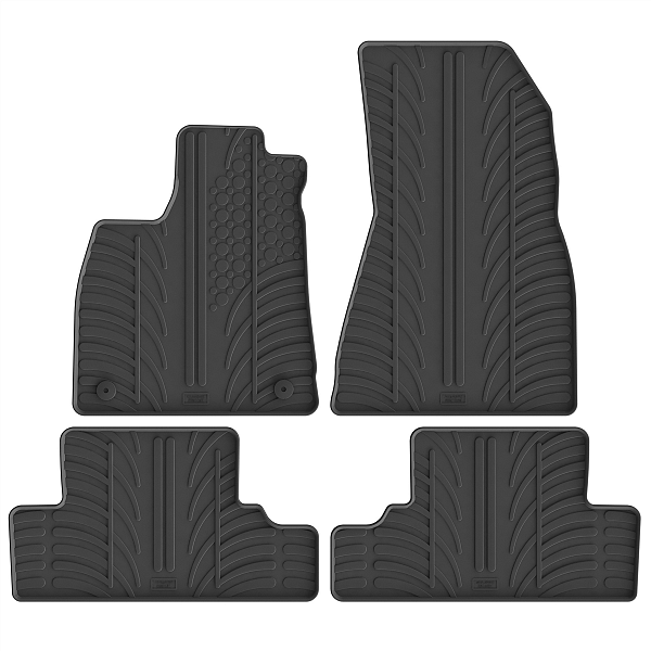 Custom Fit Rubber Floor Mats Compatible With Renault R5 01.2025-> 2 Pcs Set, With Raised Edge, Award Winning Design, Black Colour, Precision-Fit Rubber Car Mats