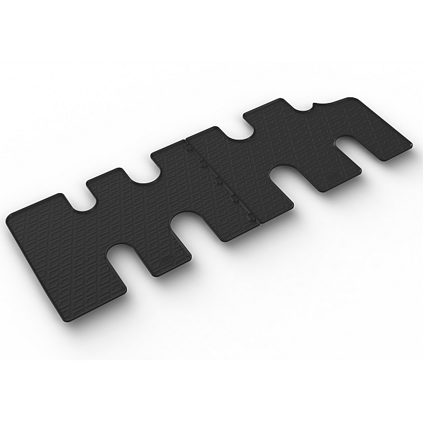 Custom Fit Rubber Floor Mats Compatible With Nissan NV300 Passenger For 3rd Row 11.2016-09.2021 2 Pcs Set, With Raised Edge, Award Winning Design, Black Colour, Precision-Fit Rubber Car Mats