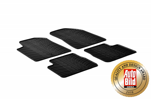 Custom Fit Rubber Floor Mats Compatible With Alfa Romeo Giulietta 05.2010-09.2013 4 Pcs Set, With Raised Edge, Award Winning Design, Black Colour, Precision-Fit Rubber Car Mats