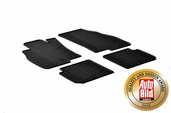 Custom Fit Rubber Floor Mats Compatible With Alfa Romeo Mito 09.2008-08.2018 4 Pcs Set, With Raised Edge, Award Winning Design, Black Colour, Precision-Fit Rubber Car Mats