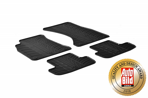 Custom Fit Rubber Floor Mats Compatible With Audi A5 8T Coupe, S5, RS5 06.2007-07.2016 4 Pcs Set, With Raised Edge, Award Winning Design, Black Colour, Precision-Fit Rubber Car Mats
