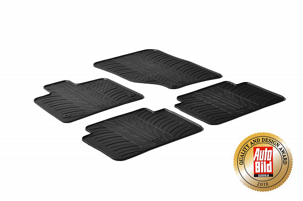 Custom Fit Rubber Floor Mats Compatible With Audi Q7 09.2005-03.2015 4 Pcs Set, With Raised Edge, Award Winning Design, Black Colour, Precision-Fit Rubber Car Mats