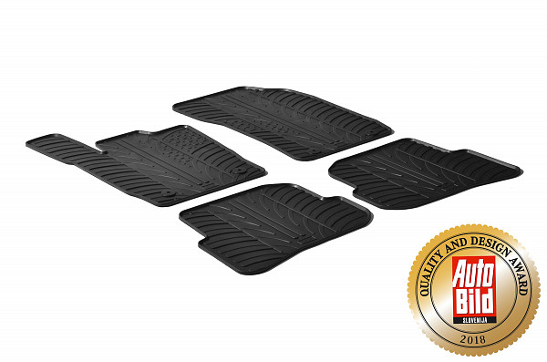 Custom Fit Rubber Floor Mats Compatible With Audi A1 3 & 5 Door, S1 07.2010-04.2018 4 Pcs Set, With Raised Edge, Award Winning Design, Black Colour, Precision-Fit Rubber Car Mats
