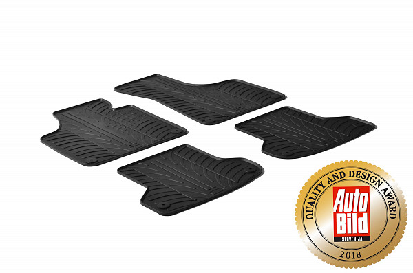 Custom Fit Rubber Floor Mats Compatible With Audi A3 & A3 Sportback (8P), S3, RS3 05.2003-05.2012 4 Pcs Set, With Raised Edge, Award Winning Design, Black Colour, Precision-Fit Rubber Car Mats