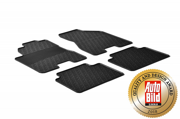 Custom Fit Rubber Floor Mats Compatible With Kia Sportage 10.2004-07.2010 4 Pcs Set, With Raised Edge, Award Winning Design, Black Colour, Precision-Fit Rubber Car Mats