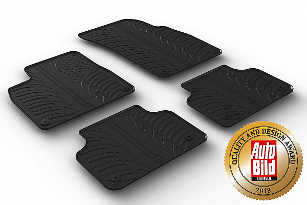 Custom Fit Rubber Floor Mats Compatible With Audi Q7 & SQ7 4M 06.2015-> 4 Pcs Set, With Raised Edge, Award Winning Design, Black Colour, Precision-Fit Rubber Car Mats