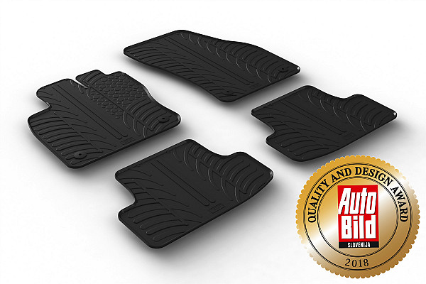 Custom Fit Rubber Floor Mats Compatible With Audi Q2 & SQ2 07.2016-> 4 Pcs Set, With Raised Edge, Award Winning Design, Black Colour, Precision-Fit Rubber Car Mats