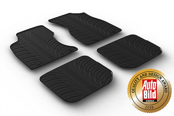 Custom Fit Rubber Floor Mats Compatible With Audi A4 Limousine & Avant (Estate), S4, RS4 (B5) 01.1996-08.2001 4 Pcs Set, With Raised Edge, Award Winning Design, Black Colour, Precision-Fit Rubber Car Mats