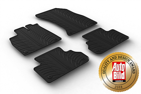 Custom Fit Rubber Floor Mats Compatible With Audi Q5 & SQ5 FY 10.2016-12.2024 4 Pcs Set, With Raised Edge, Award Winning Design, Black Colour, Precision-Fit Rubber Car Mats