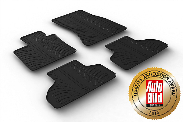 Custom Fit Rubber Floor Mats Compatible With BMW X5 F15, M50d, X5M 11.2013-07.2018 4 Pcs Set, With Raised Edge, Award Winning Design, Black Colour, Precision-Fit Rubber Car Mats