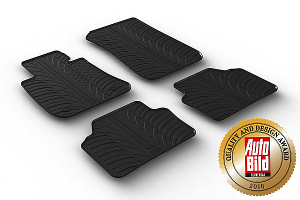 Design Gummi Fußmatten passend für BMW 3er Limousine und Touring (Kombi) E90, E91, M3 BJ. 03.2005-11.2011 4 tlg mit erhöhtem Rand Farbe Schwarz Gummimatten Automatten passgenau