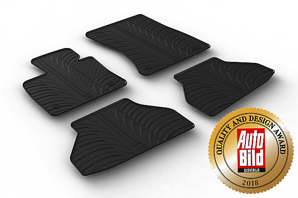 Custom Fit Rubber Floor Mats Compatible With BMW X6 E71, X6M, M50d 05.2008-06.2014 4 Pcs Set, With Raised Edge, Award Winning Design, Black Colour, Precision-Fit Rubber Car Mats