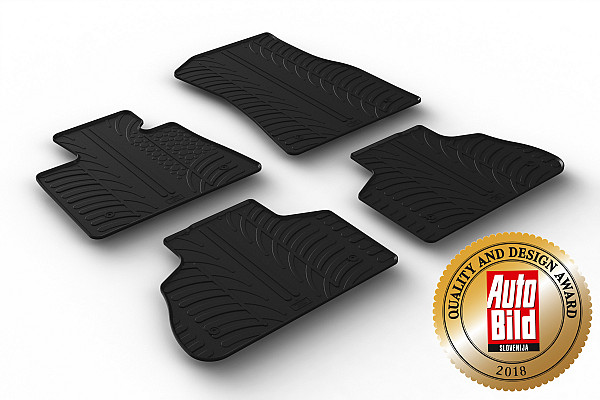 Custom Fit Rubber Floor Mats Compatible With BMW X5 G05, X5M F95, (also for Hybrid) 11.2018-> 4 Pcs Set, With Raised Edge, Award Winning Design, Black Colour, Precision-Fit Rubber Car Mats