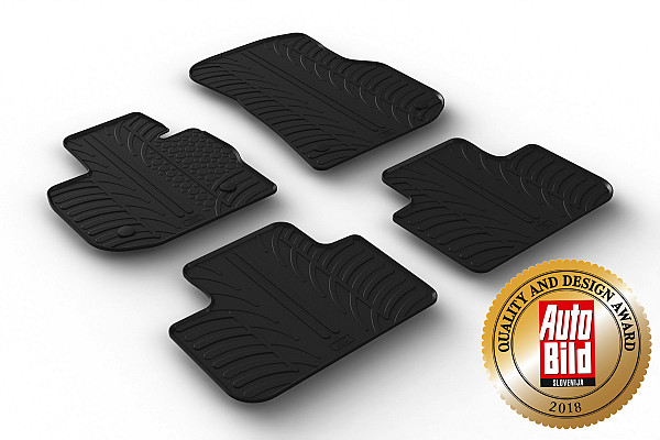 Custom Fit Rubber Floor Mats Compatible With BMW X4 G02, X4M F98 04.2018-> 4 Pcs Set, With Raised Edge, Award Winning Design, Black Colour, Precision-Fit Rubber Car Mats