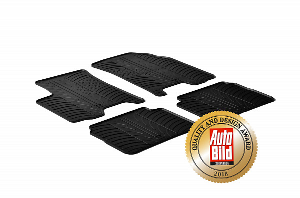 Custom Fit Rubber Floor Mats Compatible With Chevrolet Aveo 03.2006-06.2011 4 Pcs Set, With Raised Edge, Award Winning Design, Black Colour, Precision-Fit Rubber Car Mats