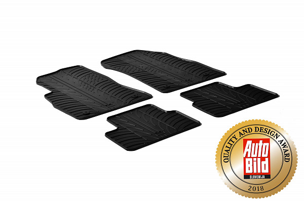 Custom Fit Rubber Floor Mats Compatible With Chevrolet Cruze 05.2009-08.2014 4 Pcs Set, With Raised Edge, Award Winning Design, Black Colour, Precision-Fit Rubber Car Mats