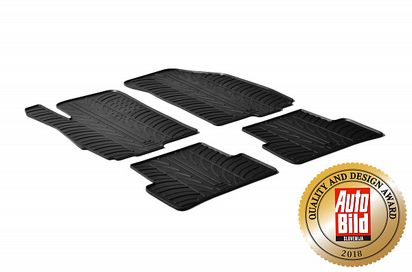 Custom Fit Rubber Floor Mats Compatible With Chevrolet Aveo 06.2011-08.2014 4 Pcs Set, With Raised Edge, Award Winning Design, Black Colour, Precision-Fit Rubber Car Mats