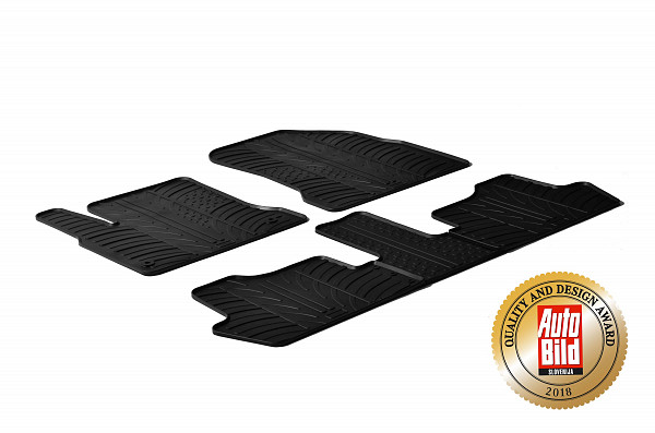 Custom Fit Rubber Floor Mats Compatible With Citroen C4 Picasso 10.2006-08.2013 5 Pcs Set, With Raised Edge, Award Winning Design, Black Colour, Precision-Fit Rubber Car Mats