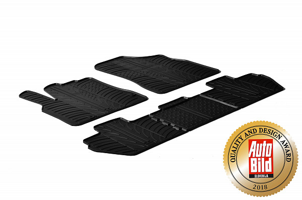 Custom Fit Rubber Floor Mats Compatible With Citroen Berlingo 08.2008-06.2018 2 Pcs Set, With Raised Edge, Award Winning Design, Black Colour, Precision-Fit Rubber Car Mats
