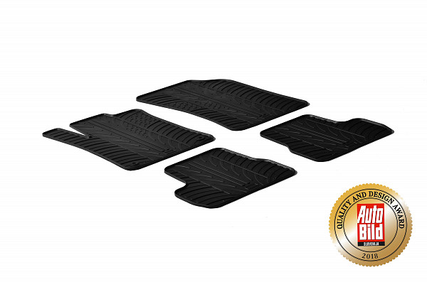 Custom Fit Rubber Floor Mats Compatible With Citroen C3 01.2010-01.2017 5 Pcs Set, With Raised Edge, Award Winning Design, Black Colour, Precision-Fit Rubber Car Mats