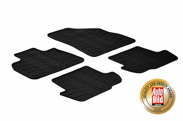 Custom Fit Rubber Floor Mats Compatible With Citroen DS5 03.2012-05.2015 4 Pcs Set, With Raised Edge, Award Winning Design, Black Colour, Precision-Fit Rubber Car Mats