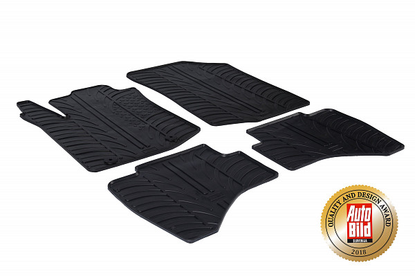Custom Fit Rubber Floor Mats Compatible With Citroen C1 07.2014-09.2021 4 Pcs Set, With Raised Edge, Award Winning Design, Black Colour, Precision-Fit Rubber Car Mats