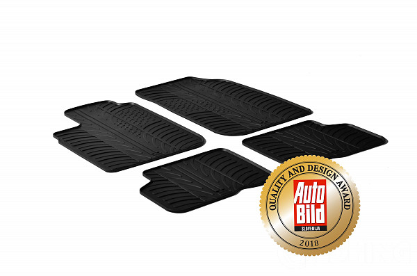 Custom Fit Rubber Floor Mats Compatible With Dacia Logan 01.2007-05.2013 4 Pcs Set, With Raised Edge, Award Winning Design, Black Colour, Precision-Fit Rubber Car Mats