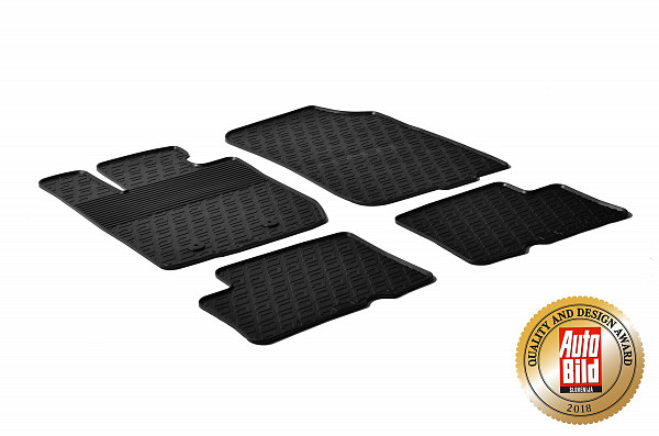 Design Gummi Fußmatten passend für Dacia Duster BJ. 04.2010-11.2013 4 tlg mit erhöhtem Rand Farbe Schwarz Gummimatten Automatten passgenau