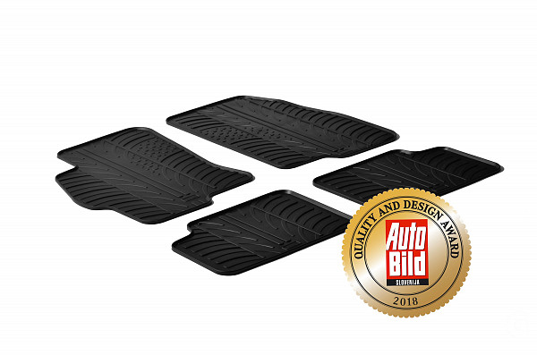 Custom Fit Rubber Floor Mats Compatible With Fiat Linea 07.2007-01.2011 4 Pcs Set, With Raised Edge, Award Winning Design, Black Colour, Precision-Fit Rubber Car Mats