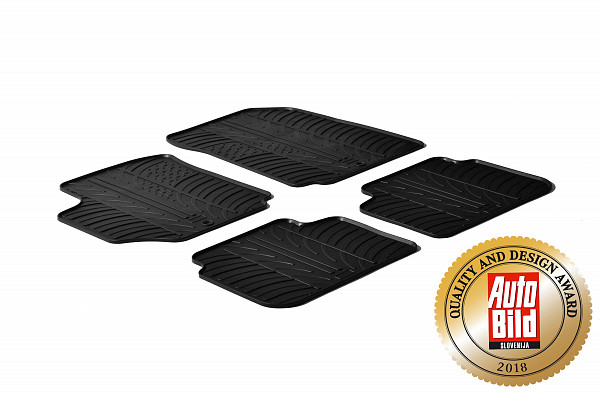 Custom Fit Rubber Floor Mats Compatible With Fiat Croma 06.2005-01.2011 4 Pcs Set, With Raised Edge, Award Winning Design, Black Colour, Precision-Fit Rubber Car Mats