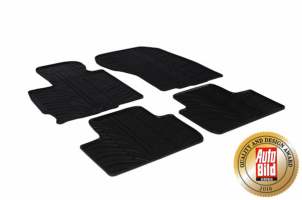 Custom Fit Rubber Floor Mats Compatible With Mitsubishi ASX 06.2010-10.2021 4 Pcs Set, With Raised Edge, Award Winning Design, Black Colour, Precision-Fit Rubber Car Mats