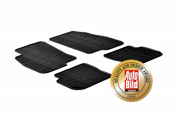 Custom Fit Rubber Floor Mats Compatible With Fiat Punto EVO 01.2012-09.2013 4 Pcs Set, With Raised Edge, Award Winning Design, Black Colour, Precision-Fit Rubber Car Mats